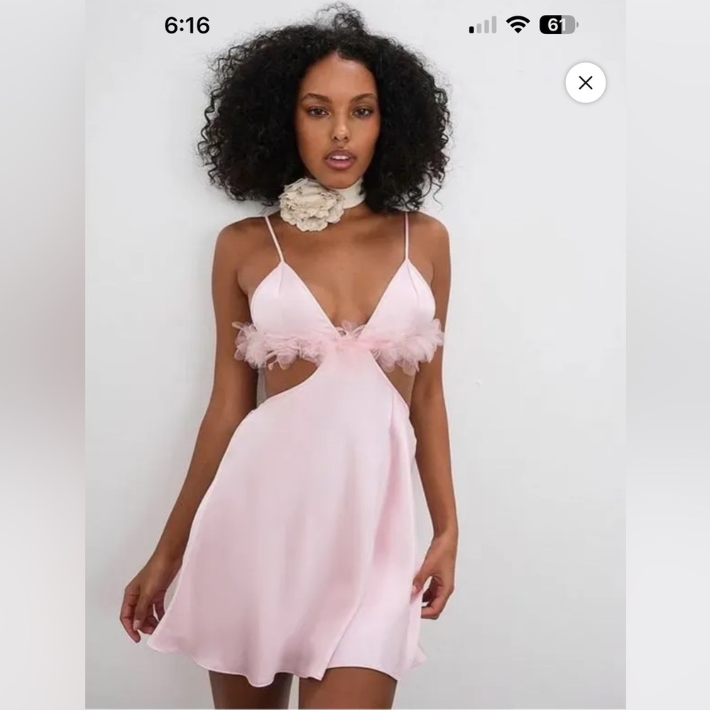NWT- For Love and Lemons pink floral slip dress- Size XS